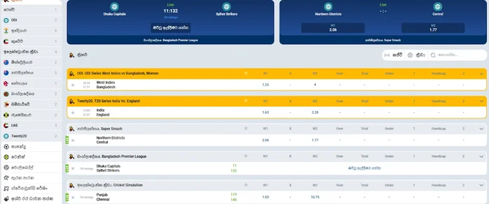 Cricket betting at Mostbet lk